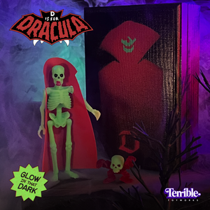 D is for ...Dracula von Skinless figure with Graveyard Gimp and Custom Painted Crate